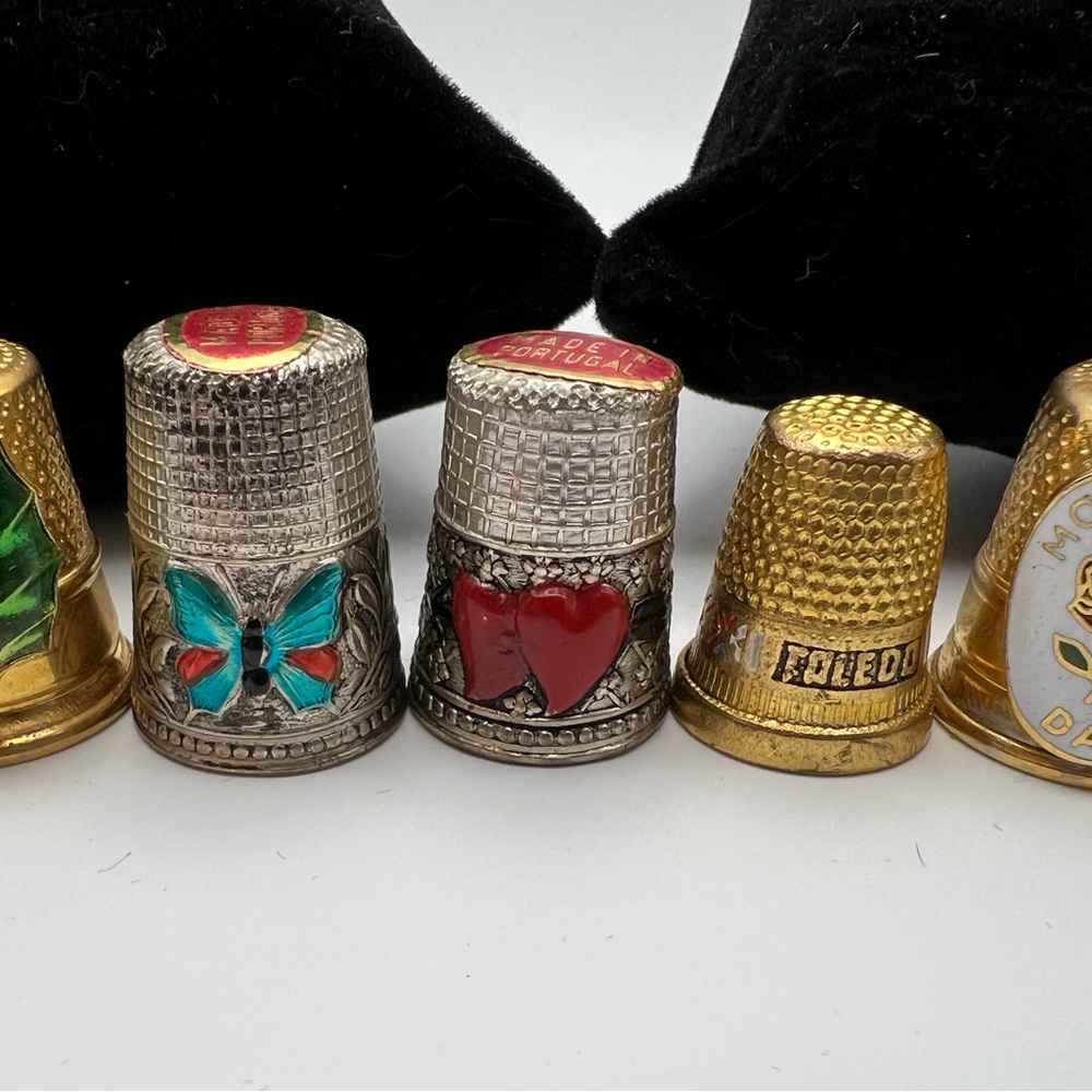 Decorative Gold and Silver tone Thimbles